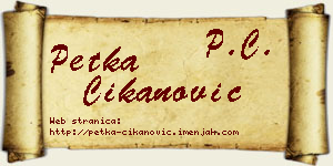 Petka Čikanović vizit kartica